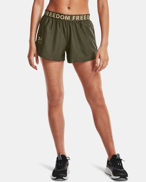Under Armour UA HeatGear Gym Sports Play Up 2.0 Ash Taupe Ladies Running Shorts 